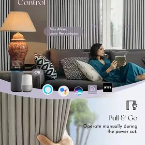Hot Sale Remote Control Wifi Smart Curtain Track Intelligent Curtain Motor System Automatic Curtain thumbnail-4