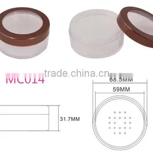 MC014 Plastic Cosmetic Loose Powder Jar With Window and Sifter,round Sifter Jar thumbnail-1
