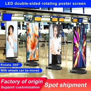 Cross-border LED Indoor Poster Screen GOB Mirror Mall Promotional Advertising Screen Floor-standing LED Folding Advertising Machine thumbnail-2