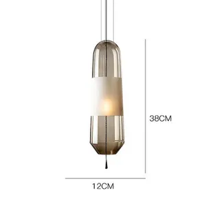Capsule Glass Pendant – Frosted Band, Amber/Grey/Clear, G9 5W thumbnail-3