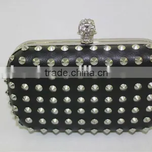 Hotsales Black Leather Studs Evening Purse thumbnail-1