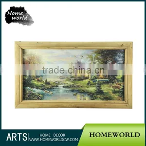 European Style Pretty Natural Wood Wall Art Abstract Oil Painting thumbnail-1