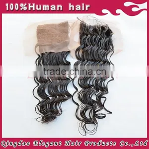 India Online Shopping Deep Wave Indian Virgin Hair Silk Base Closure thumbnail-1