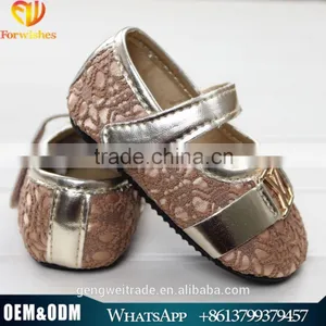 2016 Latest New Princess Girls Shoes Golden Sequin Baby Tollder Shoes thumbnail-1