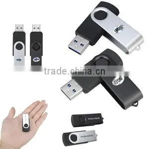 Spin Flash Drive Black USB Memory With Company Logo Printing thumbnail-2