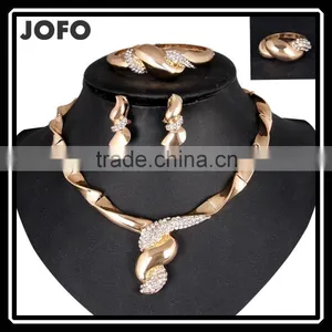Stylish Gold Plated Jewelry Set For Wholesale,2016 New Design Necklace Jewelry Set Beautiful Jewelry Set thumbnail-1