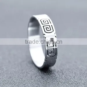 Men's 2016 Ethnic Style New Design Tibet Totem Stainless Steel Ring thumbnail-2