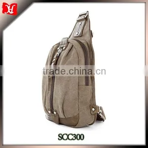 Leisure Style Canvas Leather Material Men Chest Bag thumbnail-1