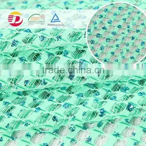 New Design Green Design Shinning Eco-friendly Good Quality Lace Fabric thumbnail-4