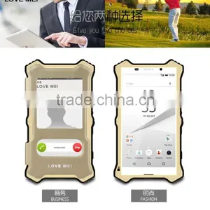 Love Mei MK2 Series Metal Aluminum Phone Cases Cover Flip Leather Shockproof Case For Sony Xperia Z5 TB-0152 thumbnail-2