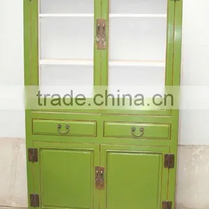 Chinese Antique Two Drawer Four Door Tall Living Room Cabinet thumbnail-1