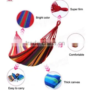 Stripe Canvas Hammock Swing Bed For Camping Hiking Travel Outdoor With Carry Bag thumbnail-2