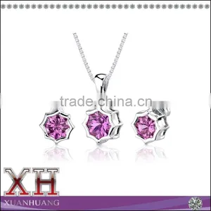 Colorful Women Snowflake Jewelry Set Snowflake Necklace Earrings Jewelry Set thumbnail-5