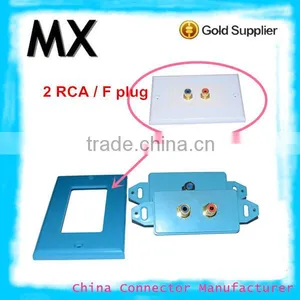 2RCA Connector Electrical Socket Waterproof Panel Decorative Plates for Walls thumbnail-1