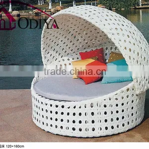 Outdoor Garden Rattan Round Daybeds With Canopy thumbnail-6
