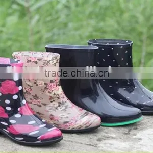 New Lady Rubber PVC Rain Boots Women thumbnail-1