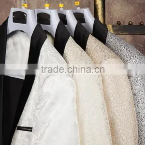 2016 Apparel High Quality Clothing Manufacturers OEM White Racking Pattern Formal Wedding Frock Wear Mans Suit Quality Choice thumbnail-3