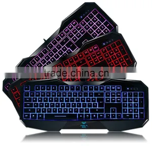 2015 New LED Illuminated Ergonomic Gaming Keyboard USB Multimedia Backlight Backlit Ultra-thin Keyboard thumbnail-2