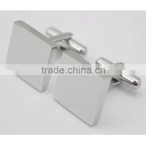 Personalized Logo Blank Stainless Steel Square Cuff Links thumbnail-1