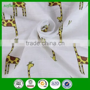 Environmental Protection Coating Printing 100% Cotton Printed Muslin Fabric for Baby thumbnail-4