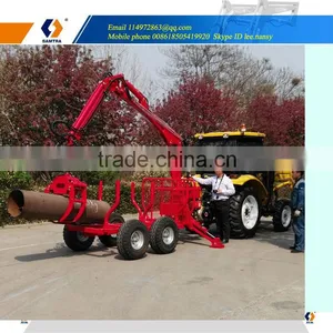 Logs Trailer With Crane With Telescopic Crane thumbnail-5