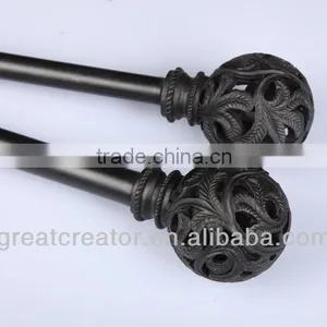 High End Curtain Rods With Decorative Open Work Ball Curtain Finials thumbnail-6