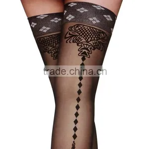 Women's Sexy Lace Printed Thigh High Top Silk Stockings Quality Choice thumbnail-2