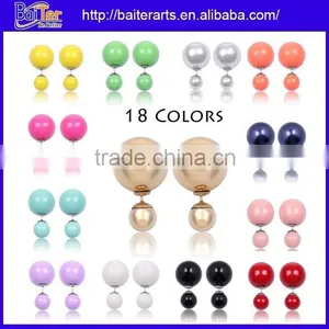 Wholesale 8mm 16mm Cheap Girl's Double Sided Pearl Earring thumbnail-1