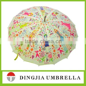 16ribs Rainbow Color Straight Umbrella Wholesale thumbnail-4