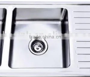 Stainless Steel Singe Bowl With Drain Board Handmade Sink thumbnail-2