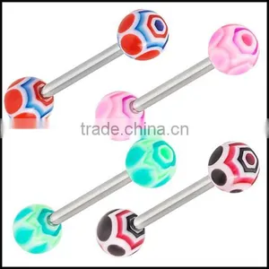 Layered UV Acrylic COB WEB Tongue Ring Barbell thumbnail-1