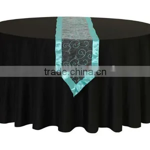 Embroidered Organza Table Runner With Satin Border thumbnail-1