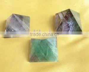 Natural Rock Green Fluorite Quartz Pyramid thumbnail-1