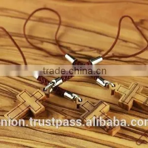 Olive Wood Cross Key Chain thumbnail-3