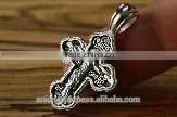 Silver 925 Cross Crucifix. Burnished Silver. Jerusalem Jewelry. thumbnail-1