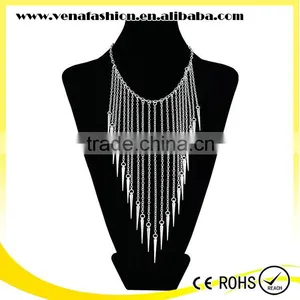 Gold Silver Bullet Tassel Women Accessories Necklace thumbnail-2