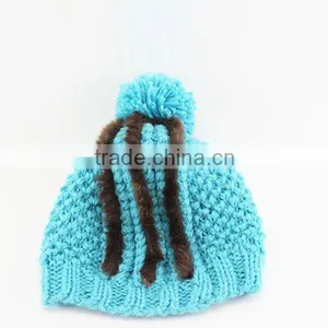 Promotional Winter Knitted Beanie Hat With Pompom thumbnail-6