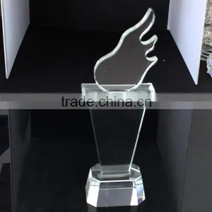Beautiful Torch Shaped Crystal Blank Trophy for Sport Competition thumbnail-1