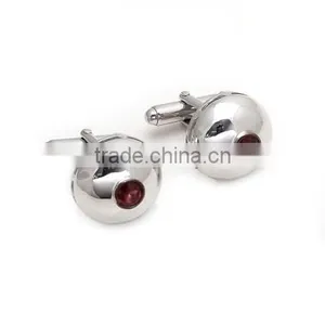 925 Sterling Silver Natural Gem Stone Garnet Cufflink Mens Jewelry thumbnail-1