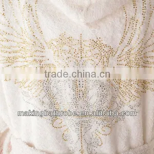 100% Cotton White Extra Long Hotel Bathrobes for Ladies thumbnail-2