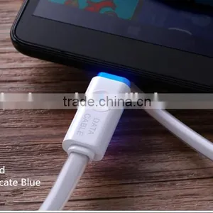 Ultra Thin USB Cable for Mobile Phone Soft USB Data Transfer Cable Charger With LED Light thumbnail-4