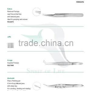 Osher Iris Forceps, Jewelers Forceps #5/45, #7, Suture Removal Forceps, Jaffe Utility Forceps, Arruga Capsule Forceps thumbnail-1