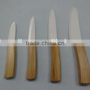 Bamboo Handle Ceramic Blade Knife Set in PP Strip Holder thumbnail-2