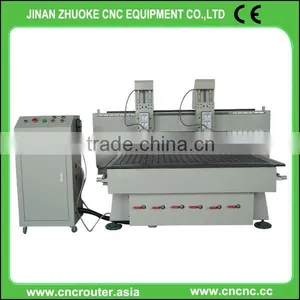 Woodworking CNC Router With 2 Air Cooling Spindles/Vacuum Table/DSP Control ZK-1325-2 thumbnail-1