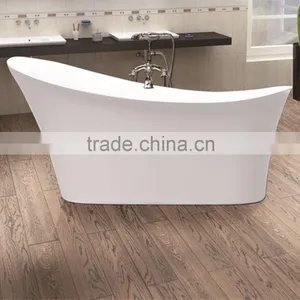 White Color Round Cheap Acrylic Floor Standing Bathtub thumbnail-3