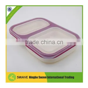 100% Food Grade Silicone Lock Picnic Sandwich Lunch Box ,fast Food Box thumbnail-1
