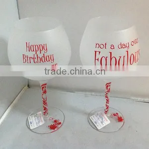 Giant Frosted Wine Glass With Happy Birthday Decal thumbnail-1