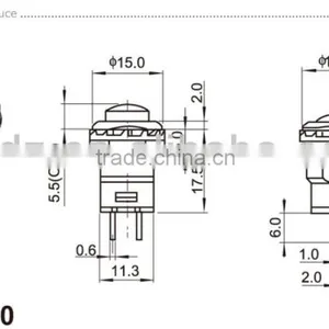 Waterproof Push Button Switch 0.3A 50V Switch,Red Button Push Switch N/O 3V 6V 9V 12V 24V Momentary Type 4 Car Boat thumbnail-4