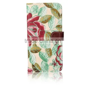 for Samsung Galaxy S6 Ege Plus Flower Design Case, 2015 Leather Flip Cover Case With Card Slot for Samsung Galaxy S6 Edge Plus thumbnail-2