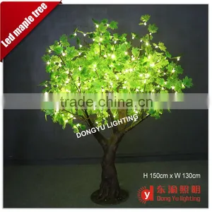 Super Simulation Warm White Light up Green Artificial Maple Tree Light thumbnail-1